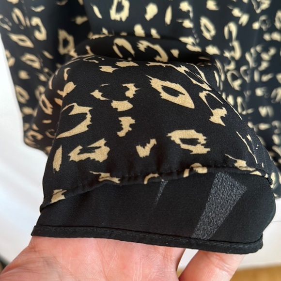 Simons Black & Tan Animal Print Chiffon Dress - Picture 10 of 11